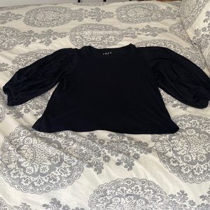 Loft Black Cotton bubble sleeve long sleeve. Size XL. Barely been worn casual